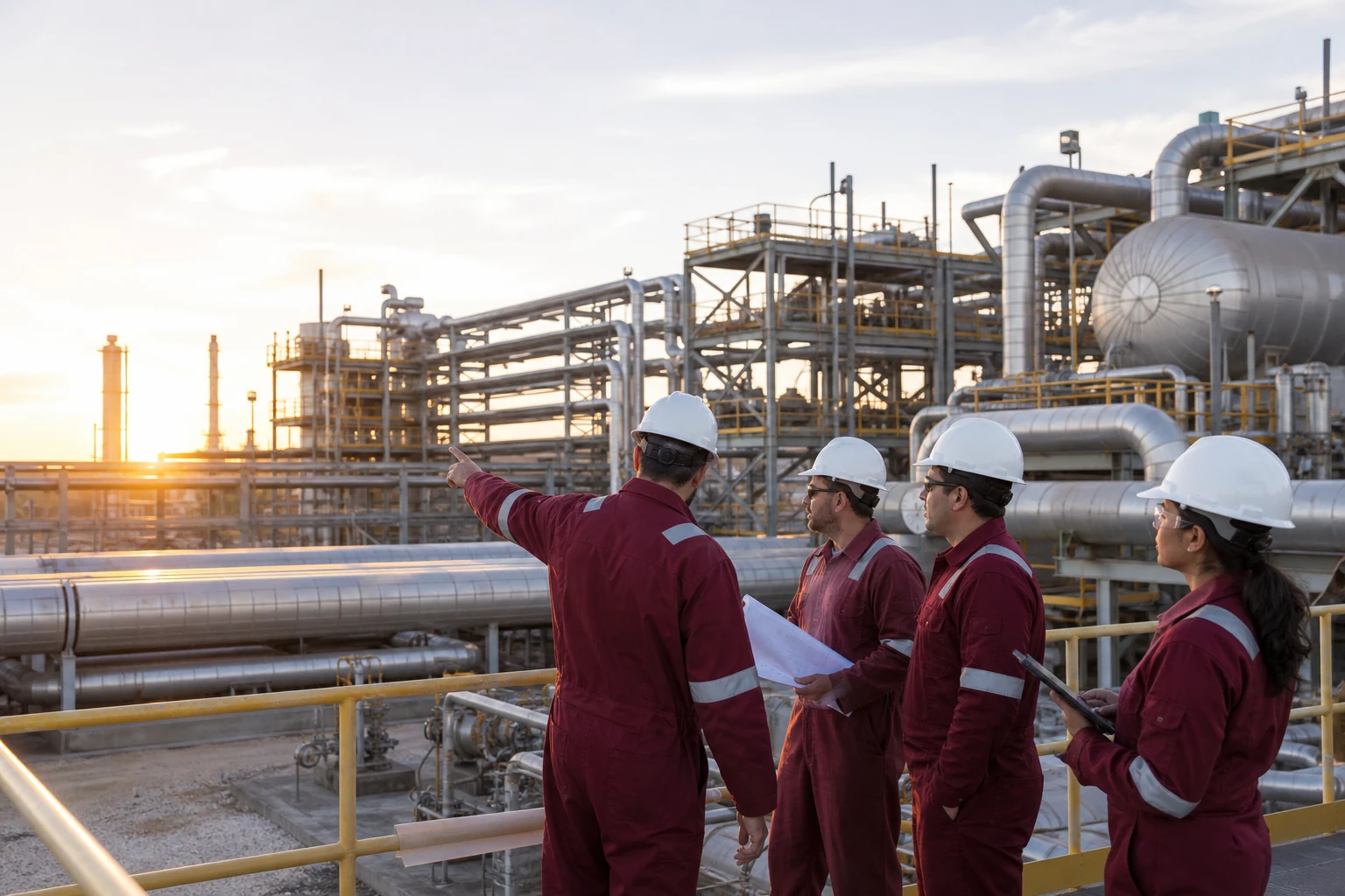 Industrial plant prepared for maintenance shutdown